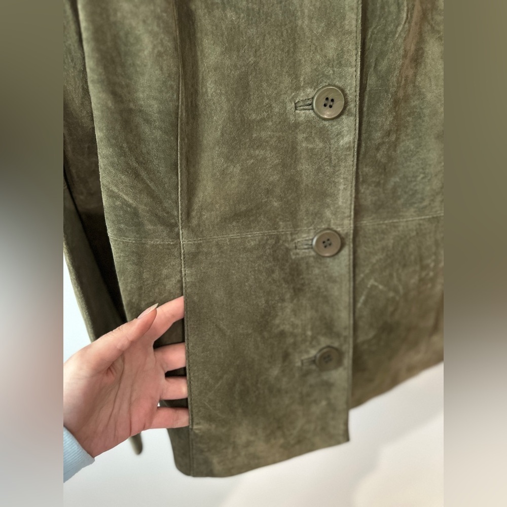 Vintage‎ 90s Olive Suede Jacket NEW WITH TAGS!! Size M - Picture 9 of 13